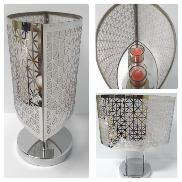 PartyLite Enchanted Silver Metal Votive Lamp Sparkly Candle Holder 14" - Picture 2 of 12